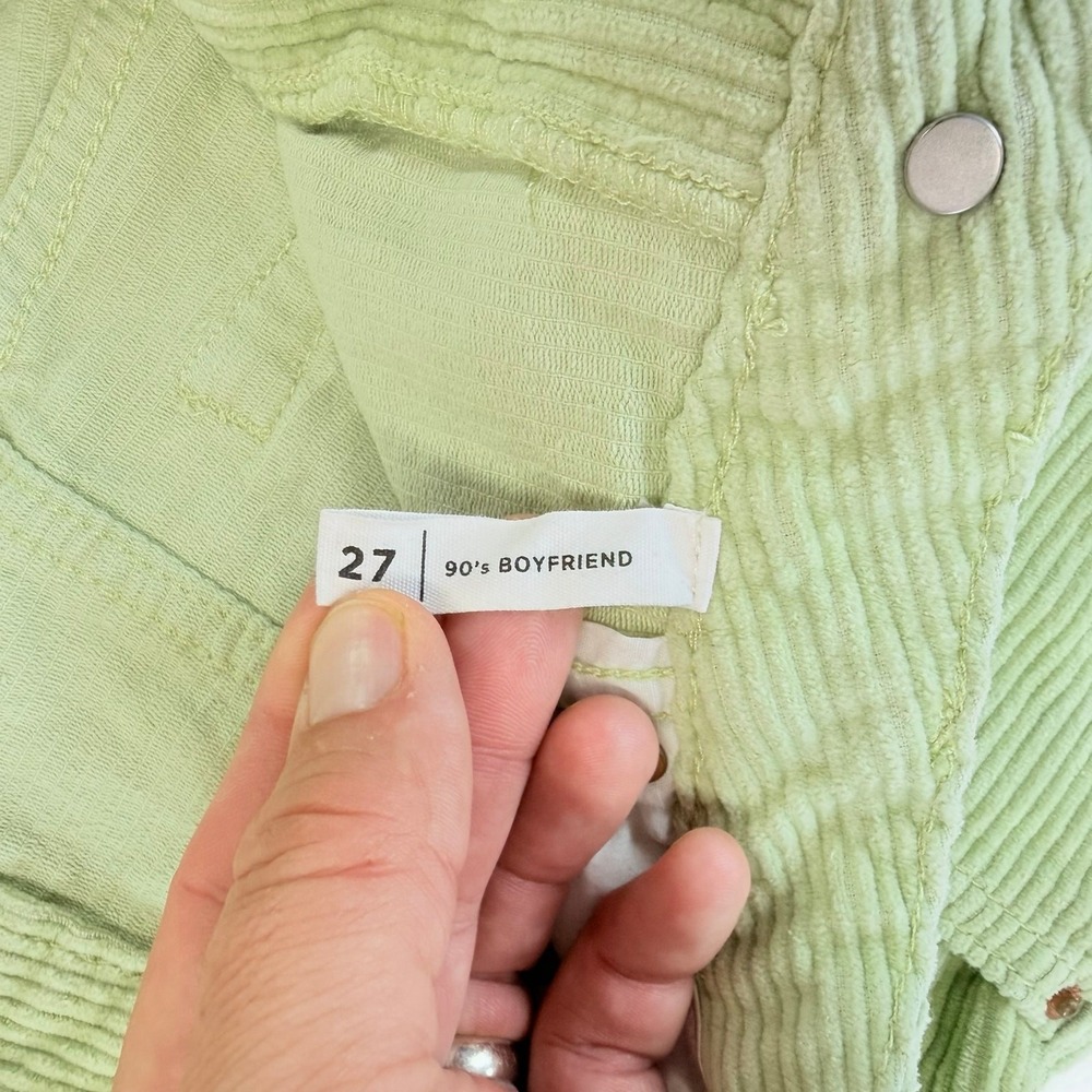 PACSUN 90's Boyfriend Pistachio Green Corduroy Pants Size 27 Wide Leg Soft - Picture 3 of 9